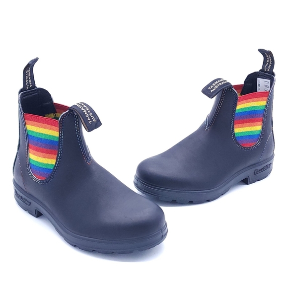 Blundstone Rainbow Pride Black Leather Chelsea Ankle Boots Womens 6 - Picture 3 of 13